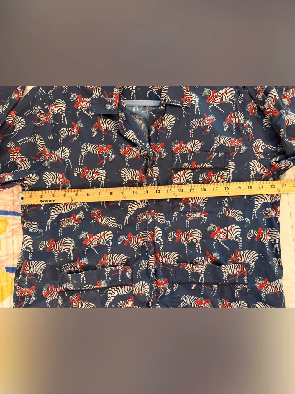 J. CREW M Cotton Poplin Pajama Top Zebra Holiday Party Animal